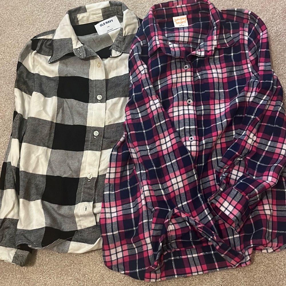 Girls plaid shirts size 8